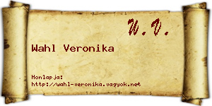 Wahl Veronika névjegykártya